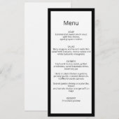 Carte de menu de mariage calligraphiée chic minima (Devant / Derrière)