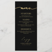 Carte de menu de mariage calligraphiée élégante 4x (Devant)