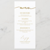 Carte de menu de mariage calligraphiée élégante 4x (Devant)