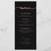 Carte de menu de mariage calligraphiée élégante 4x (Devant)
