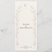 Carte de Menu de Mariage Céleste (Dos)