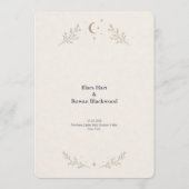 Carte de Menu de Mariage Céleste (Dos)
