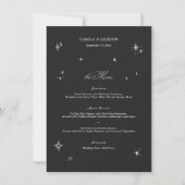 Carte de menu de mariage céleste Halloween noir (Devant)