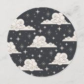 Carte de menu de mariage céleste Lune et Étoiles G (Dos)