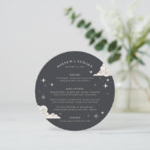 Carte de menu de mariage céleste Lune et Étoiles G (Debout devant)