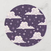 Carte de menu de mariage céleste Lune et Étoiles V (Dos)
