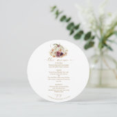 Carte de menu de mariage cercle citrouille tomber (Debout devant)