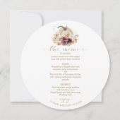 Carte de menu de mariage cercle citrouille tomber (Devant)