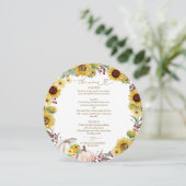 Carte de Menu de Mariage Cercle d'Automne Citrouil (Debout devant)