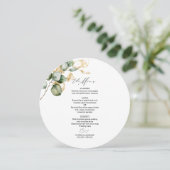 Carte de Menu de Mariage Cercle de Verdure Dorée (Debout devant)