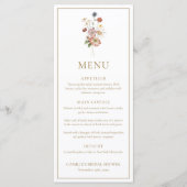 Carte de menu de mariage champêtre (Devant)