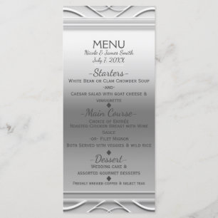 Carte de menu de mariage chic élégant simple en ar