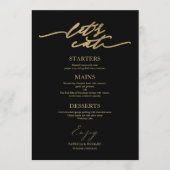 Carte de menu de mariage chic pour assiette 'Mange (Devant)