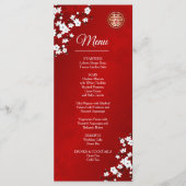 Carte de menu de mariage chinois Fleur orientale b (Devant)