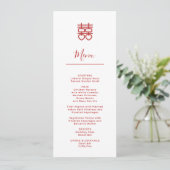 Carte de menu de mariage chinois moderne (Debout devant)