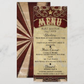 Carte de menu de mariage cirque Carnaval Vintage (Devant / Derrière)