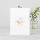 Carte de Menu de Mariage Citron Moderne Jaune et B (Debout devant)