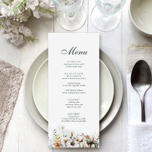 Carte de Menu de Mariage Citrouille Blanche et Fle