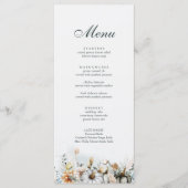 Carte de Menu de Mariage Citrouille Blanche et Fle (Devant)