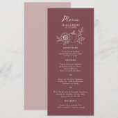 Carte de menu de mariage citrouille longueur thé B (Devant / Derrière)