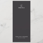 Carte de menu de mariage classique chic minimalist (Dos)