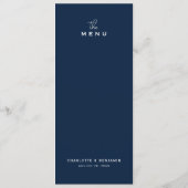 Carte de menu de mariage classique chic minimalist (Dos)