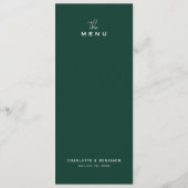 Carte de menu de mariage classique chic minimalist (Dos)