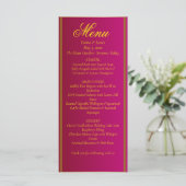Carte de menu de mariage classique et élégante rou (Debout devant)