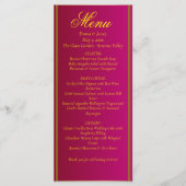 Carte de menu de mariage classique et élégante rou (Devant)