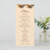 Carte de Menu de Mariage Classique Romantique (Debout devant)