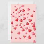 Carte de menu de mariage Cœurs Rouges (Dos)