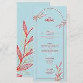 Carte de menu de mariage côtier bleu glace (Devant / Derrière)