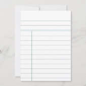 Carte de menu de mariage de bibliothèque ancienne  (Dos)