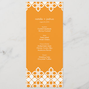 Carte de menu de mariage de Caraïbes
