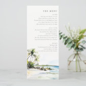 Carte de menu de mariage de destination côtière tr (Debout devant)