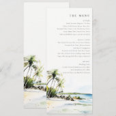 Carte de menu de mariage de destination côtière tr (Devant / Derrière)