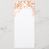 Carte de menu de mariage de feuillage d'automne (Dos)