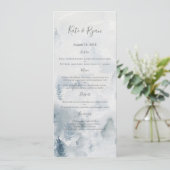 Carte de menu de mariage de forêt d'aquarelle (Debout devant)