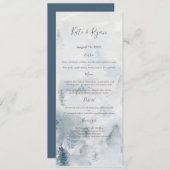 Carte de menu de mariage de forêt d'aquarelle (Devant / Derrière)