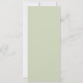 Carte de menu de mariage de jardin vert sauge avec (Dos)