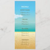 Carte de menu de mariage de la plage de palmiers e (Dos)