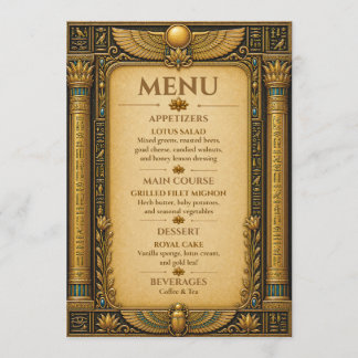 Carte de menu de mariage de luxe inspirée de l'or