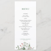 Carte de menu de mariage de mariage d'aquarelle ve (Devant)