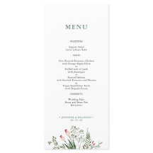 Carte de menu de mariage de mariage d'aquarelle ve