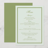 Carte de menu de mariage de Moss Green Estate (Devant / Derrière)