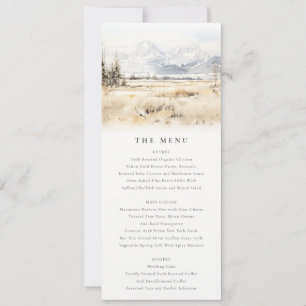 Carte de menu de mariage de paysage de Jackson Hol