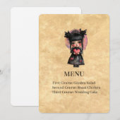Carte de menu de mariage de poupée gothique (Devant / Derrière)