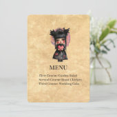 Carte de menu de mariage de poupée gothique (Debout devant)