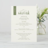 Carte de menu de mariage de Sage Mountain (Debout devant)