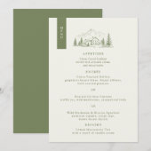 Carte de menu de mariage de Sage Mountain (Devant / Derrière)